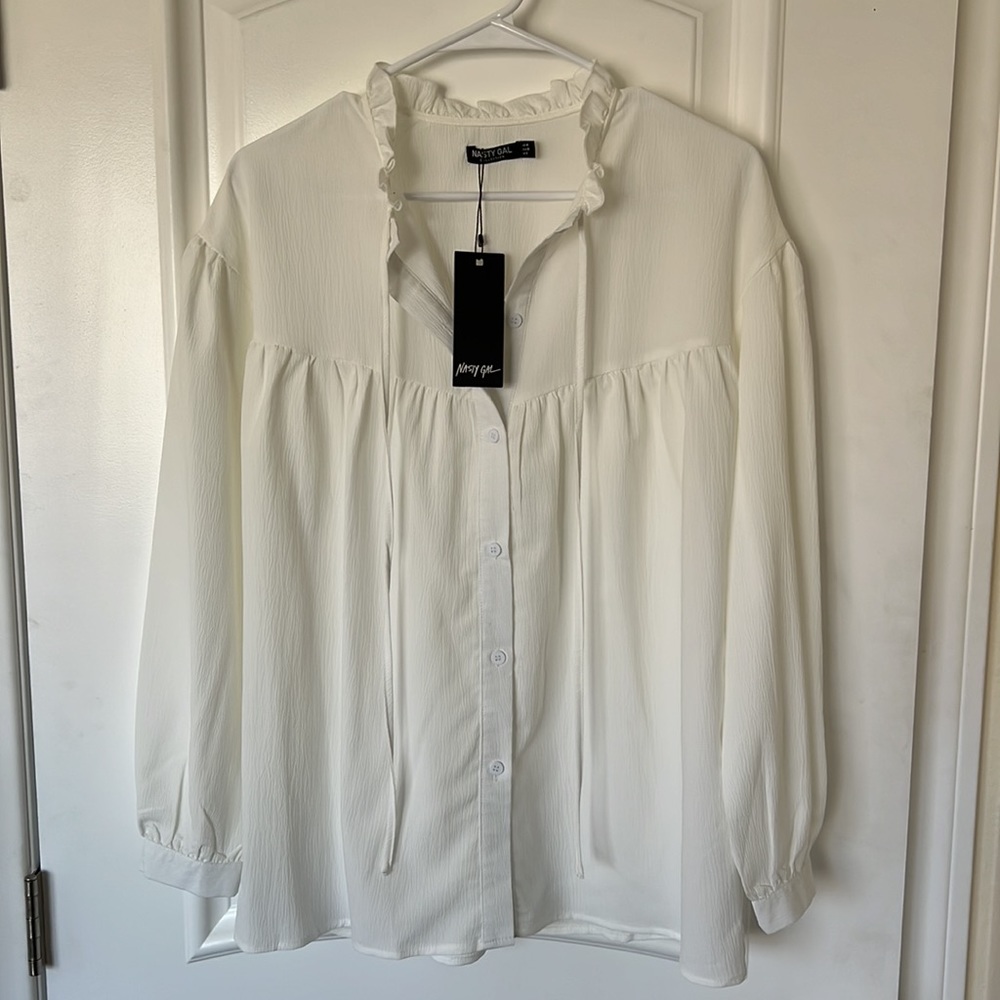 Chiffon High Neck Ruffle Blouse - Picture 5 of 5